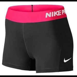 Nike | Shorts | Nike Pro Drifit Black Shorts W Pink Waist Band | Poshmark